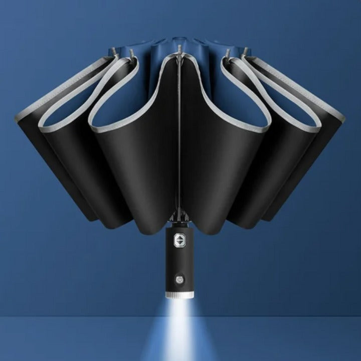 Inverted umbrella with integrated LED flashlight - Luxéa™ 